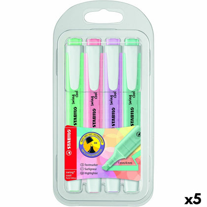 Set de Marcadores Fluorescentes Stabilo Swing Cool Pastel Multicolor (5 Unidades)