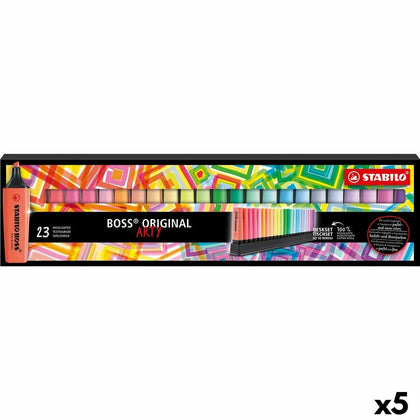 Set de Marcadores Fluorescentes Stabilo Boss Arty Multicolor (5 Unidades)