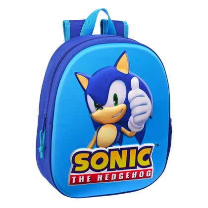 Mochila Escolar 3D Sonic Speed Azul 27 x 33 x 10 cm