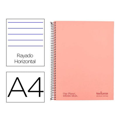 Cuaderno Navigator NA15 Rosa claro A4 120 Hojas