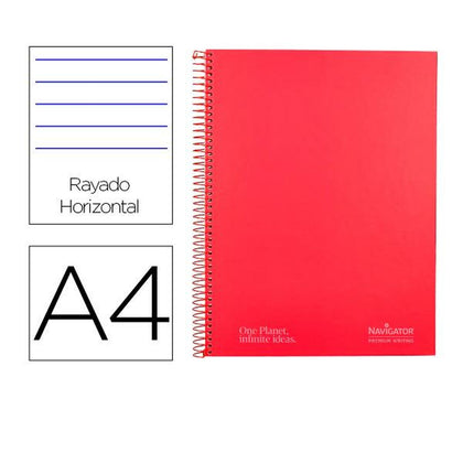 Cuaderno Navigator NA42 Rojo A4 80 Hojas