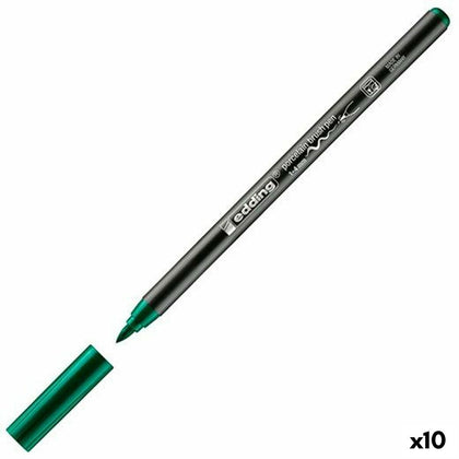 Marcador Edding 4200 Pincel Verde (10 Unidades)