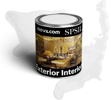 Bote de pintura alquídica esmalte interior exterior color Blanco Mate - 375ml, mod.8762 - movilcom.com