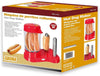 Maquina de perritos calientes profesional al vapor | Hot dogs maker con 2 pinchos calentador de pan | Color rojo - movilcom.com