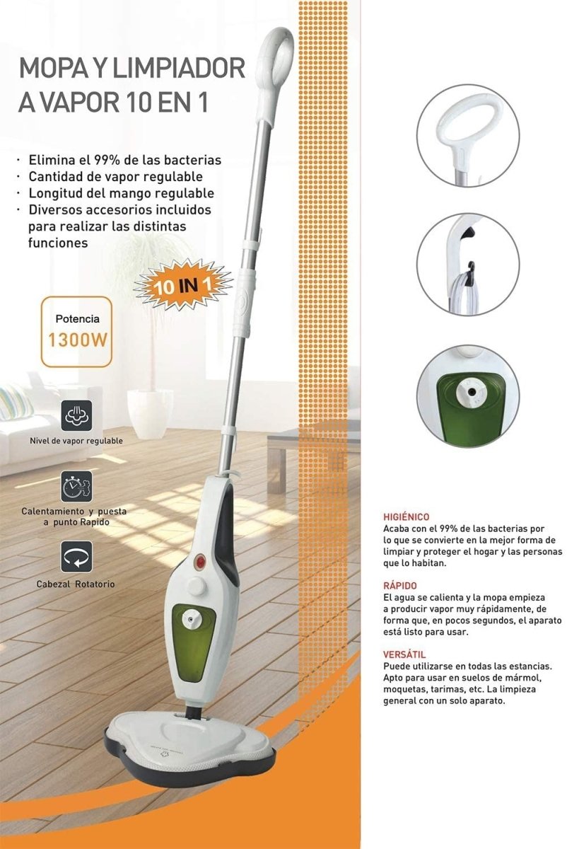 Mopa Limpiador Vapor 10 en 1 - Vacuum Cleaner fregona eléctrica