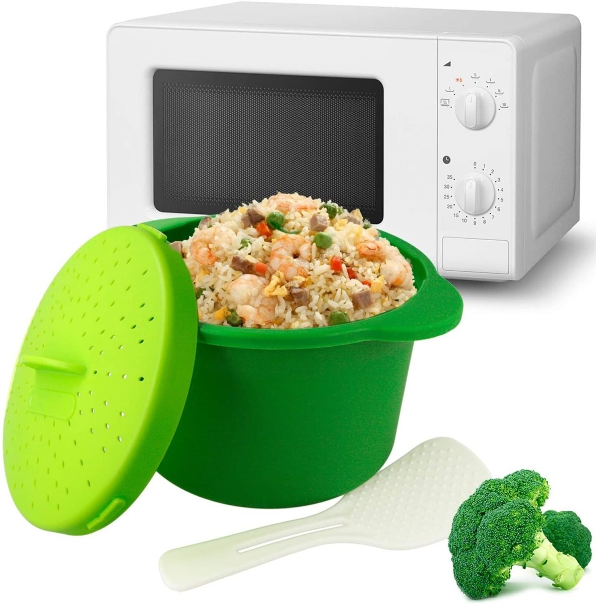 MovilCom® - Olla de Vapor para arroz, cous cous, Quinoa, Pasta, Rice  Cooker, Olla arrocera vaporera microondas