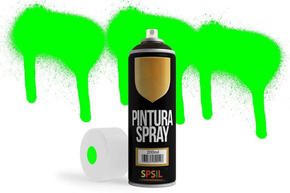 Pintura en spray Fluorescente Verde Flúor - 200ml, mod.8694 - movilcom.com