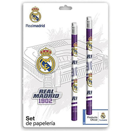 Real Madrid Set 2 lápices y 2 Gomas de borrar - movilcom.com