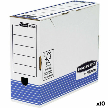 Caja de Archivo Fellowes Azul Blanco A4 100 mm (10 Unidades)