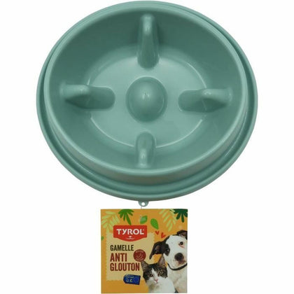 Comedero de Alimentación Lenta para Mascotas Tyrol Azul Plástico Ø 20 cm 950 ml