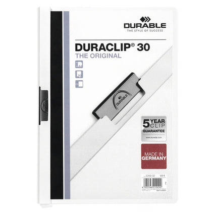 Carpeta Portafolios Durable Duraclip 30 Blanco Transparente A4 25 Piezas