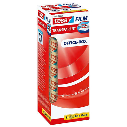 Cinta Adhesiva TESA Office-Box Transparente Polipropileno Plástico 8 Piezas 19 x 33 mm