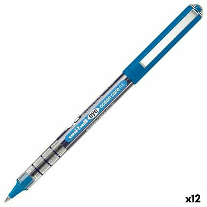 Boligrafo de tinta líquida Uni-Ball Eye Ocean Care Azul 0,5 mm (12 Unidades)