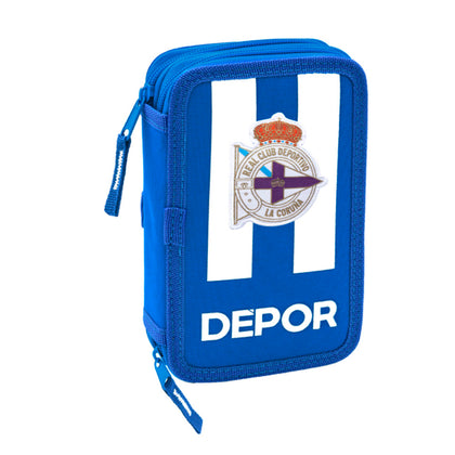 Plumier Doble R. C. Deportivo de La Coruña Azul Blanco 12.5 x 19.5 x 4 cm