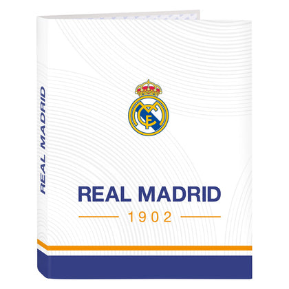 Carpeta de anillas Real Madrid C.F. Azul Blanco A4 26.5 x 33 x 4 cm