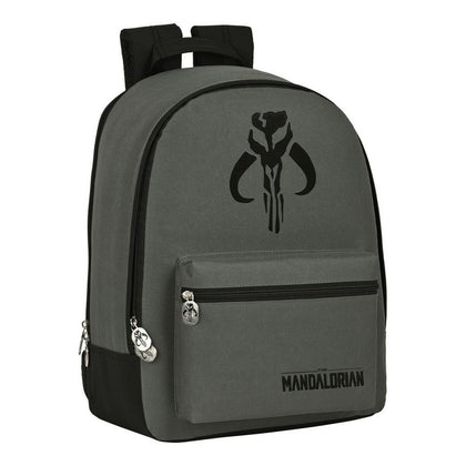 Mochila Escolar The Mandalorian 632158596 Negro Gris (32 x 43 x 14 cm)