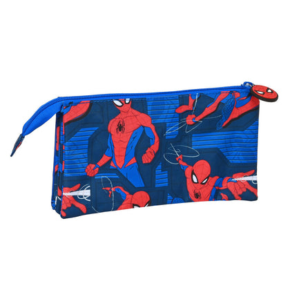 Estuche Escolar Spiderman Great power 22 x 12 x 3 cm Azul Rojo