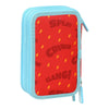 Plumier Triple SuperThings Kazoom Kids Rojo Azul claro (12.5 x 19.5 x 5.5 cm) (36 Piezas)