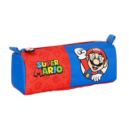 Estuche Escolar Super Mario Azul Rojo 21 x 8 x 7 cm
