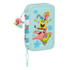 Plumier Doble Spongebob Stay positive Azul Blanco (28 piezas)