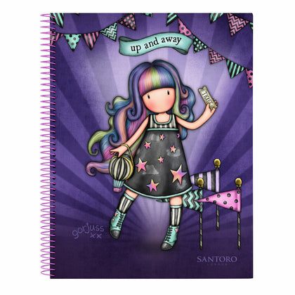 Libreta Gorjuss Up and away Morado A4