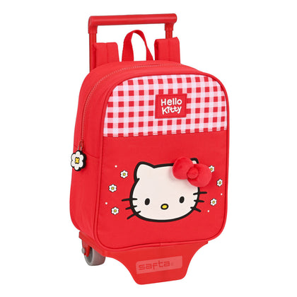 Mochila Escolar con Ruedas Hello Kitty Spring Rojo (22 x 27 x 10 cm)