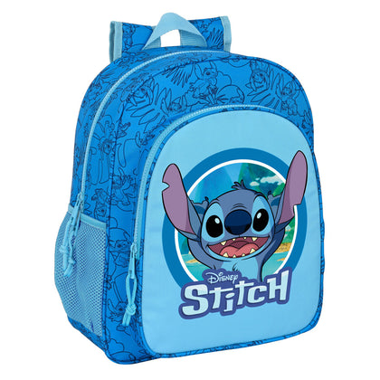 Mochila Escolar Stitch Azul 32 X 38 X 12 cm