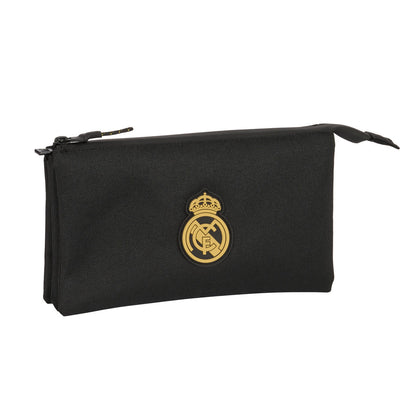 Portatodo Triple Real Madrid C.F. Negro 22 x 12 x 3 cm