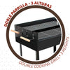Barbacoa de Carbón con Ruedas Aktive Metal esmaltado 100,5 x 88,5 x 40 cm Negro