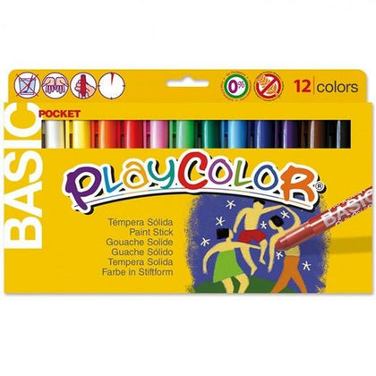 Témperas Playcolor Basic Pocket 12 Piezas Sólida Multicolor