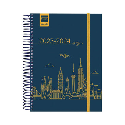 Agenda Finocam City 2023-2024 Escolar Multicolor Cuarto 15,5 x 21,2 cm