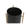 Set de Maceteros DKD Home Decor Negro Dorado Metal 30 x 30 x 70 cm