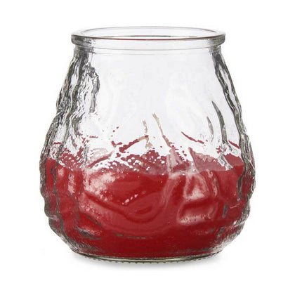 Vela Geranio Rojo Transparente Vidrio Parafina 9 x 9,5 x 9 cm