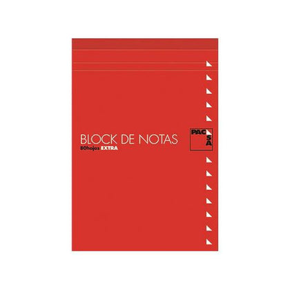 Bloc de Notas Pacsa Rojo 80 Hojas 10 Piezas