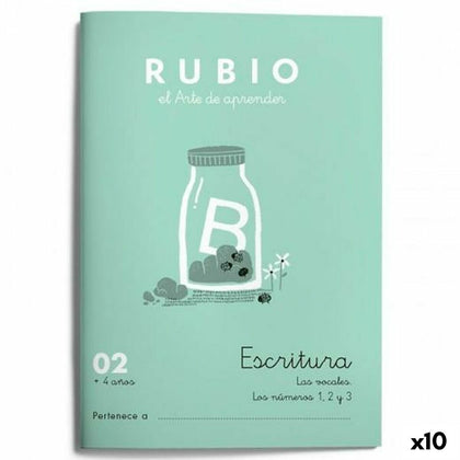Cuaderno de escritura y caligrafía Rubio Nº02 A5 Español 20 Hojas (10 Unidades)