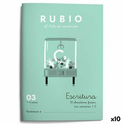 Cuaderno de escritura y caligrafía Rubio Nº03 A5 Español 20 Hojas (10 Unidades)