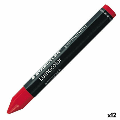 Ceras de colores Staedtler Lumocolor Permanente Rojo (12 Unidades)
