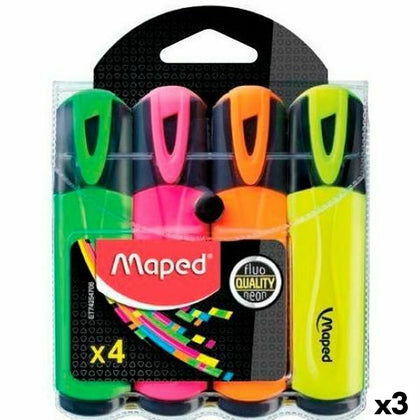 Set de Marcadores Fluorescentes Maped Fluor Quality Neon Multicolor (3 Unidades)