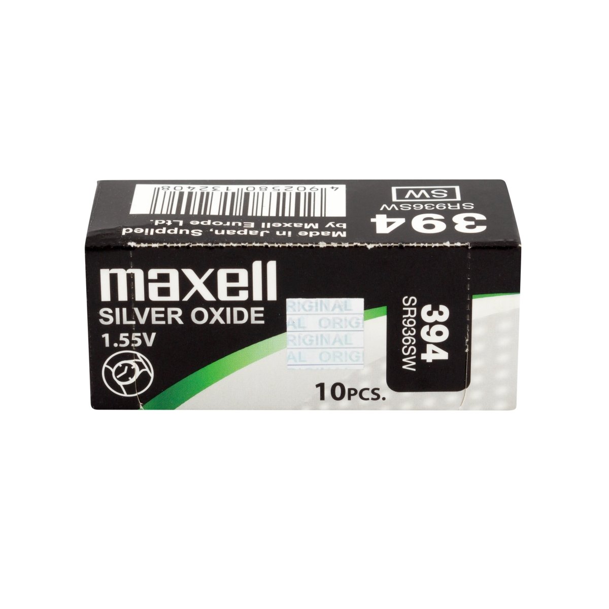 10x Maxell 394 Pila Botón Oxido de Plata SR936SW 1.55V