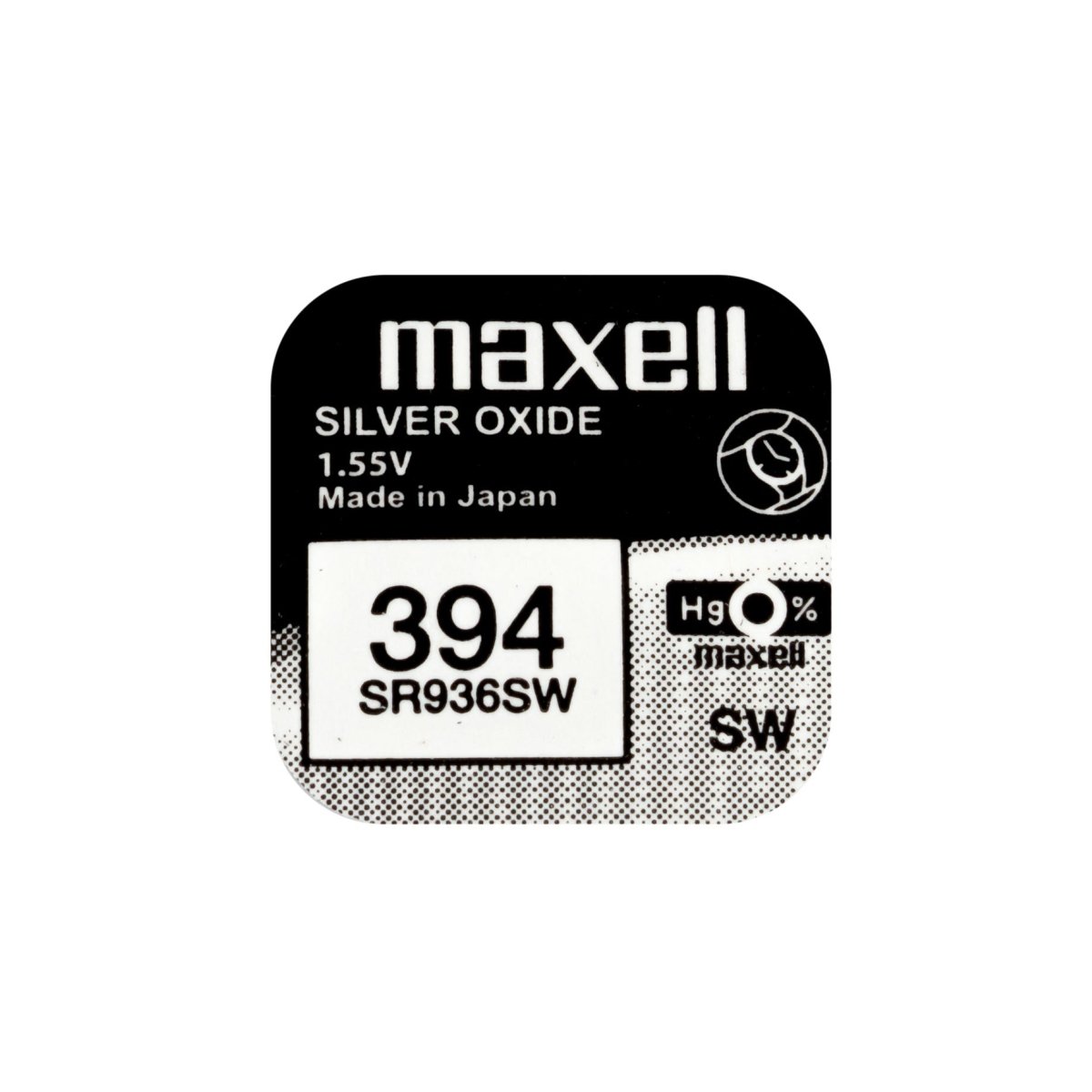 10x Maxell 394 Pila Botón Oxido de Plata SR936SW 1.55V