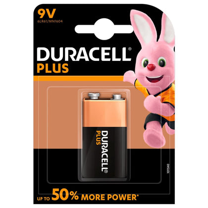 1x Duracell Plus Power 6LR61 / MN1604, Batería alcalina, 9V - movilcom.com