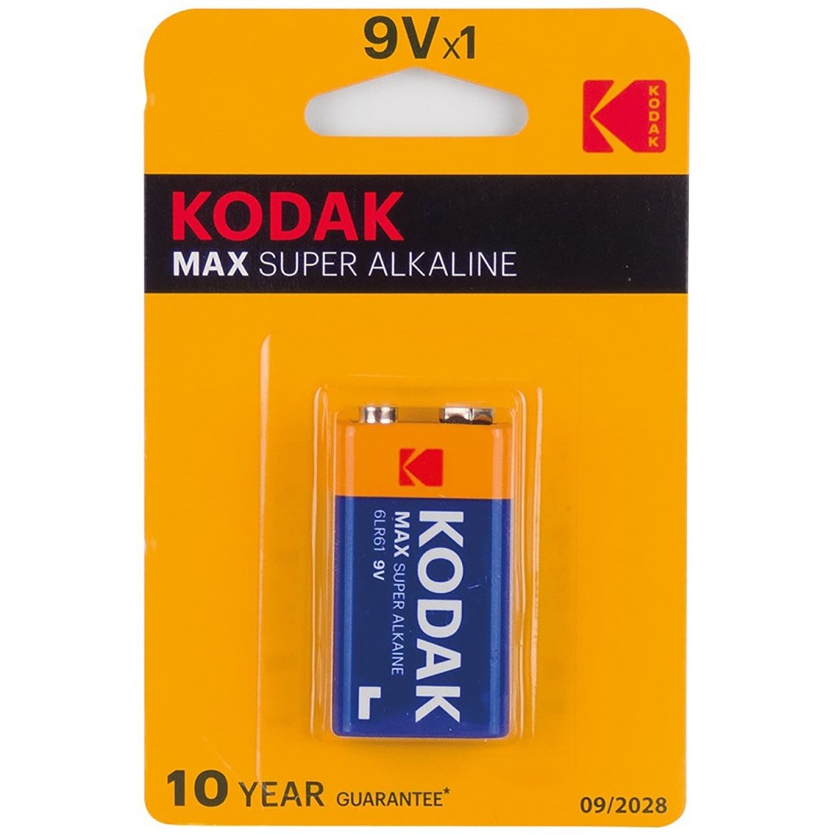 1x Kodak 6LR61 Max super Alkaline Pila alcalina / MN1604, Mono, 522, 9V-1, CAT 30952850, v11 - 9V - movilcom.com