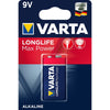 1x Varta 9V LONGLIFE Max Power Pila alcalina / E-Block, 4722, 6LR61, Transistor, MN1604 - 9V