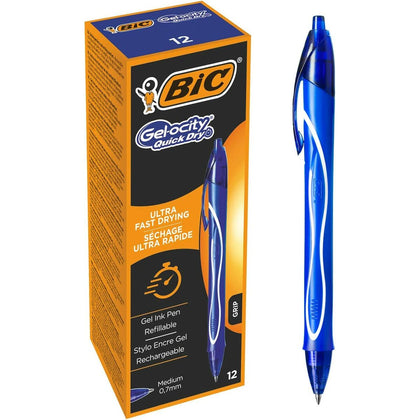 Bolígrafo de gel Bic Gel-Ocity 0,7 mm Azul 12 Piezas