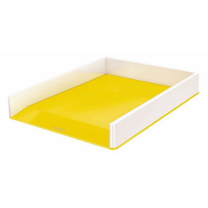 Bandeja para Archivar Leitz WOW Dual Amarillo Blanco Poliestireno Plástico 26,7 x 4,9 x 33,6 cm