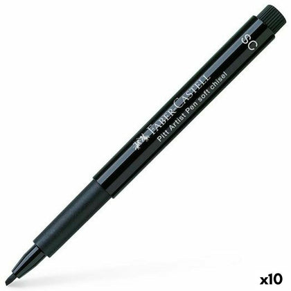 Rotuladores Faber-Castell Pitt Artist Suave Caligrafía Negro (10 Unidades)