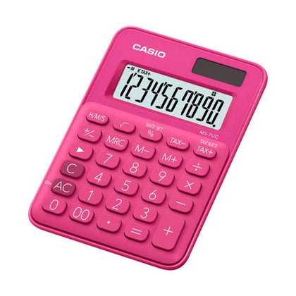 Calculadora Casio MS-7UC Rosa Rojo Plástico