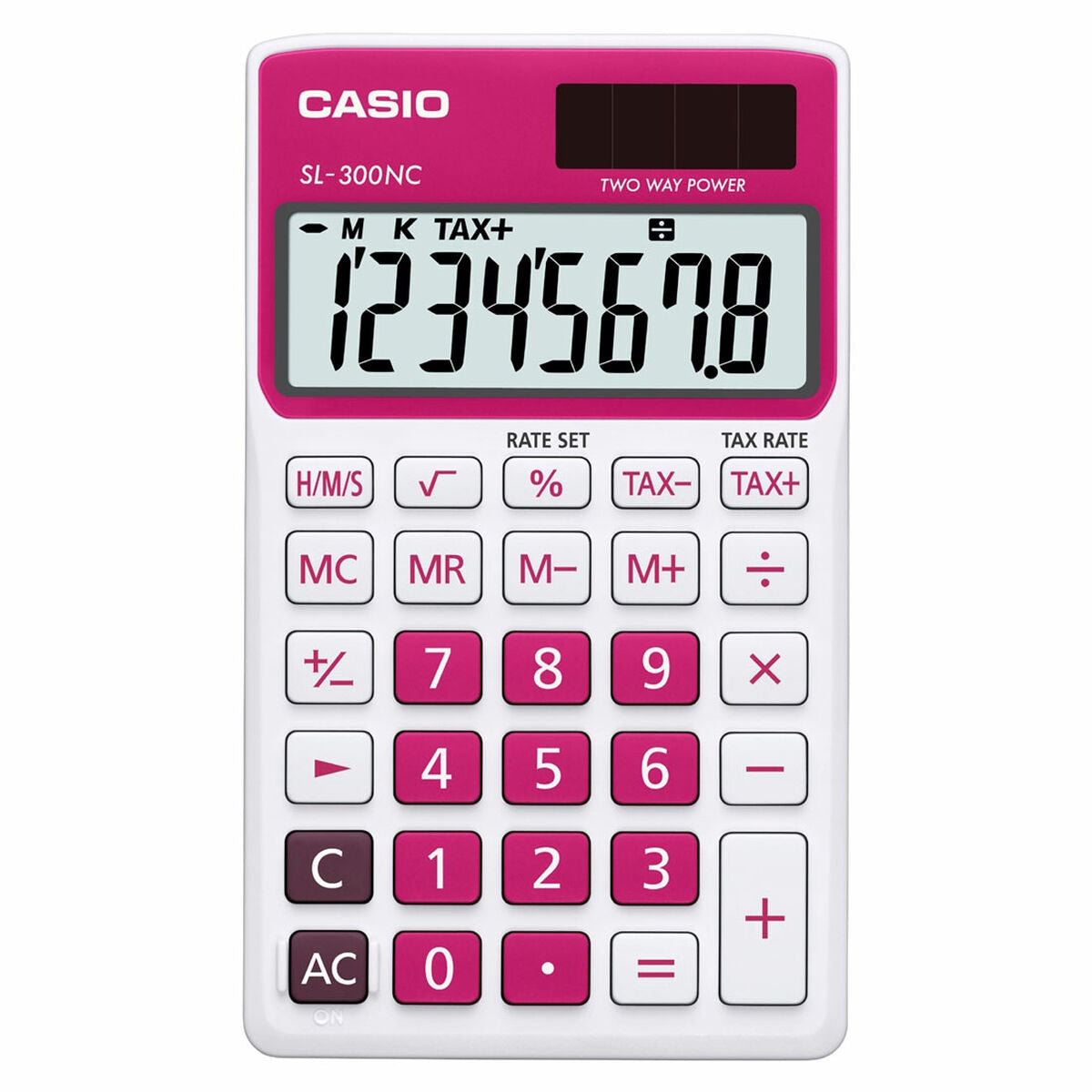 Calculadora Casio SL-300-NC-RD Blanco Resina (1,1 x 7,7 x 7,5 cm)