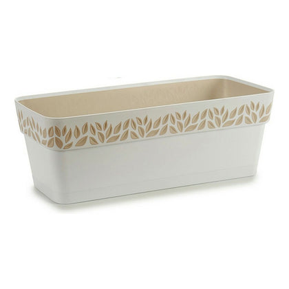 Jardinera Stefanplast STF824 19 x 17 x 49,5 cm Beige Blanco Plástico