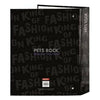 Carpeta de anillas Pets Rock Negro A4 27 x 33 x 6 cm